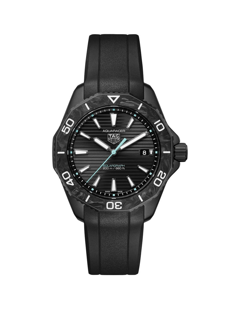 Aquaracer Professional 200 Solargraph Stainless Steel & Rubber Strap Watch/40MM 1