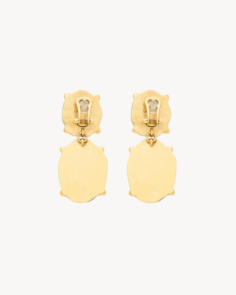 SAINT LAURENT CABOCHON PENDANT EARRINGS IN RESIN outlook