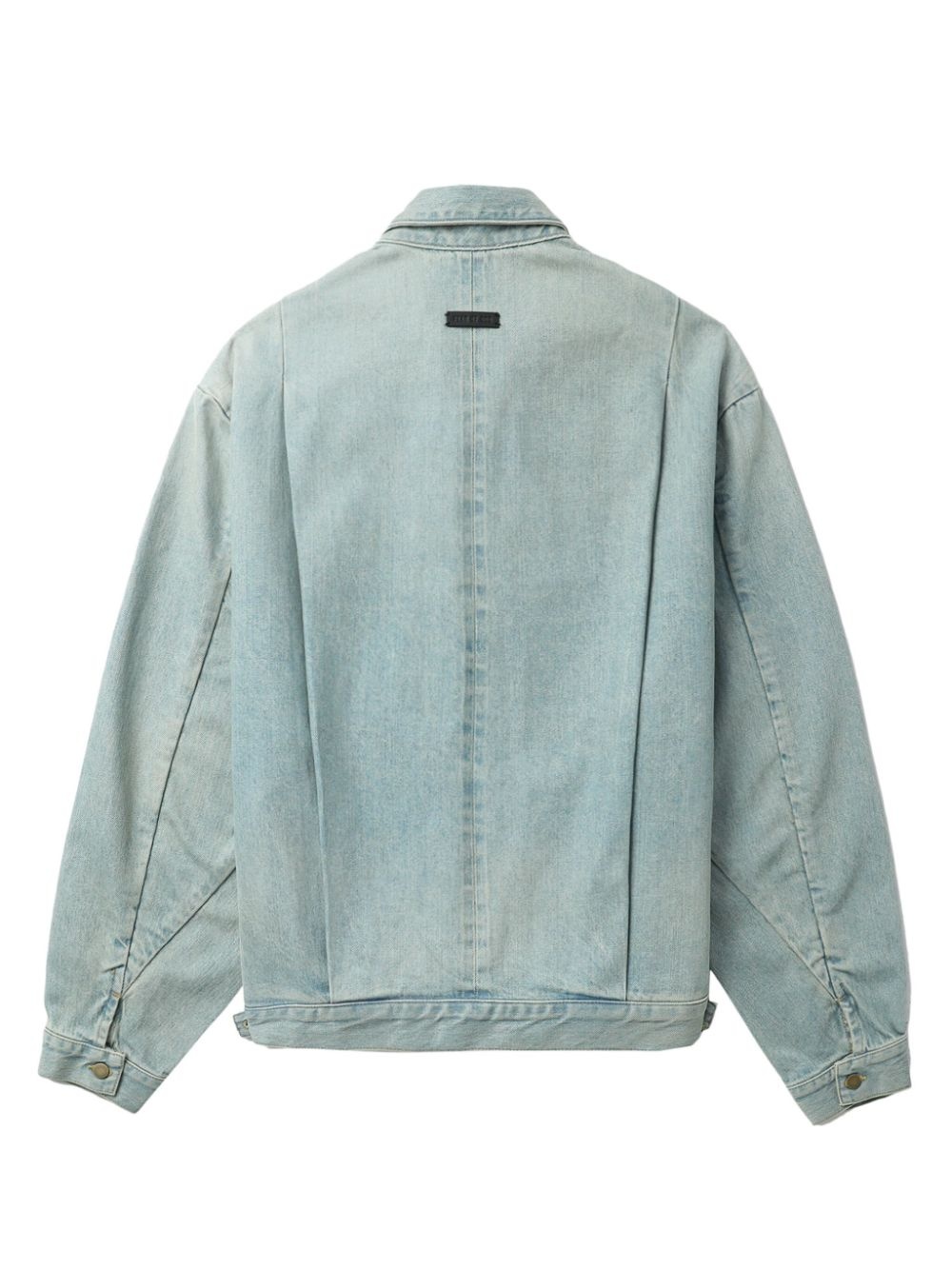 pleat-detail denim jacket - 6