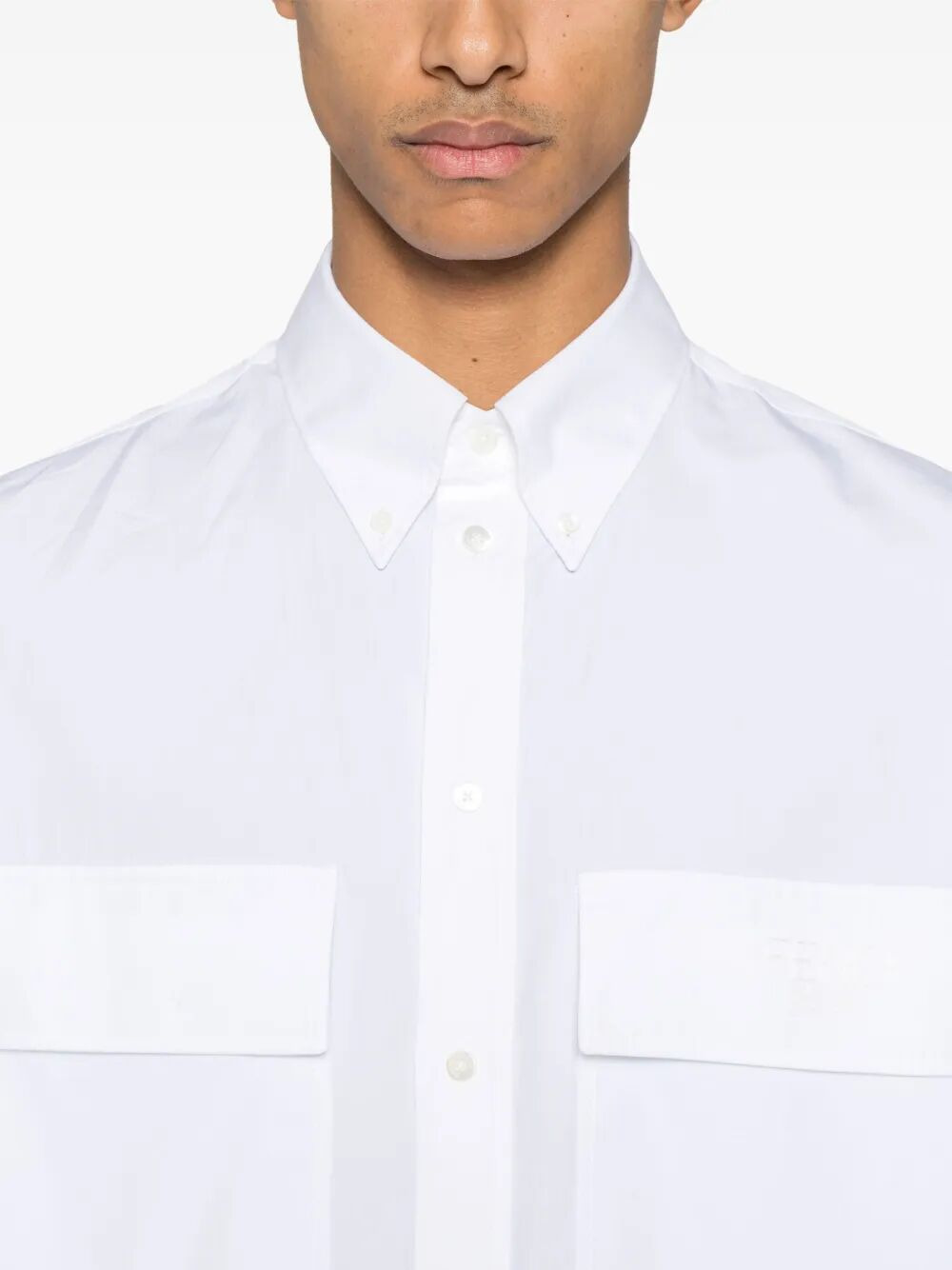 Fendi Men Topstitched Fendi Roma Lettering Cotton Shirt - 4