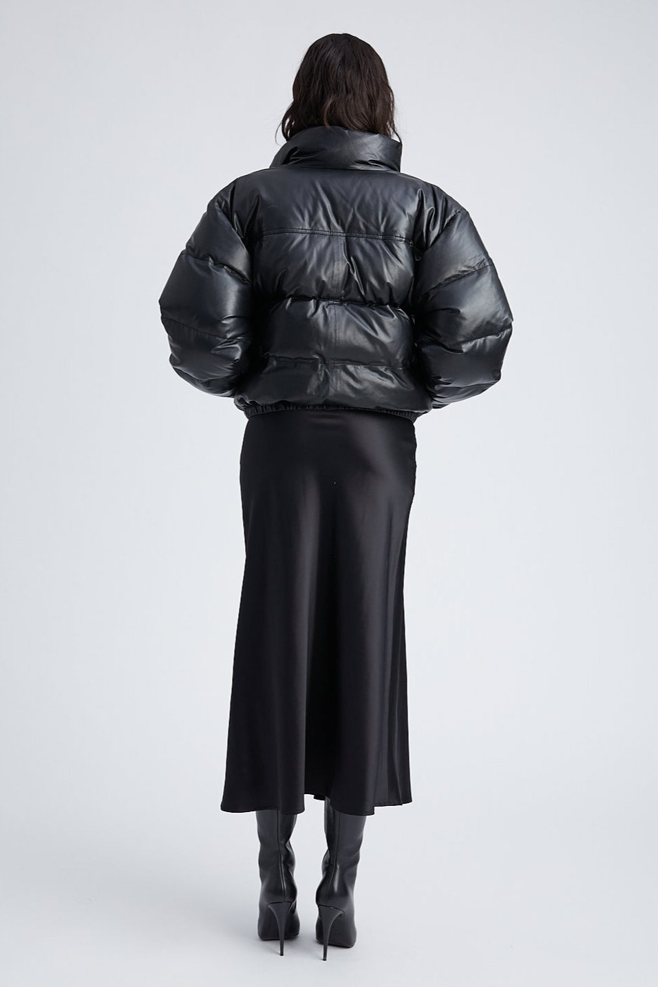 BLACK SILK BIAS MAXI SKIRT - 7