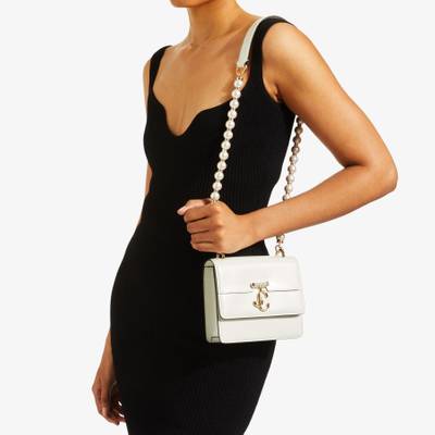 JIMMY CHOO Varenne Quad XS
Latte Leather Shoulder Bag with Pearl Strap outlook
