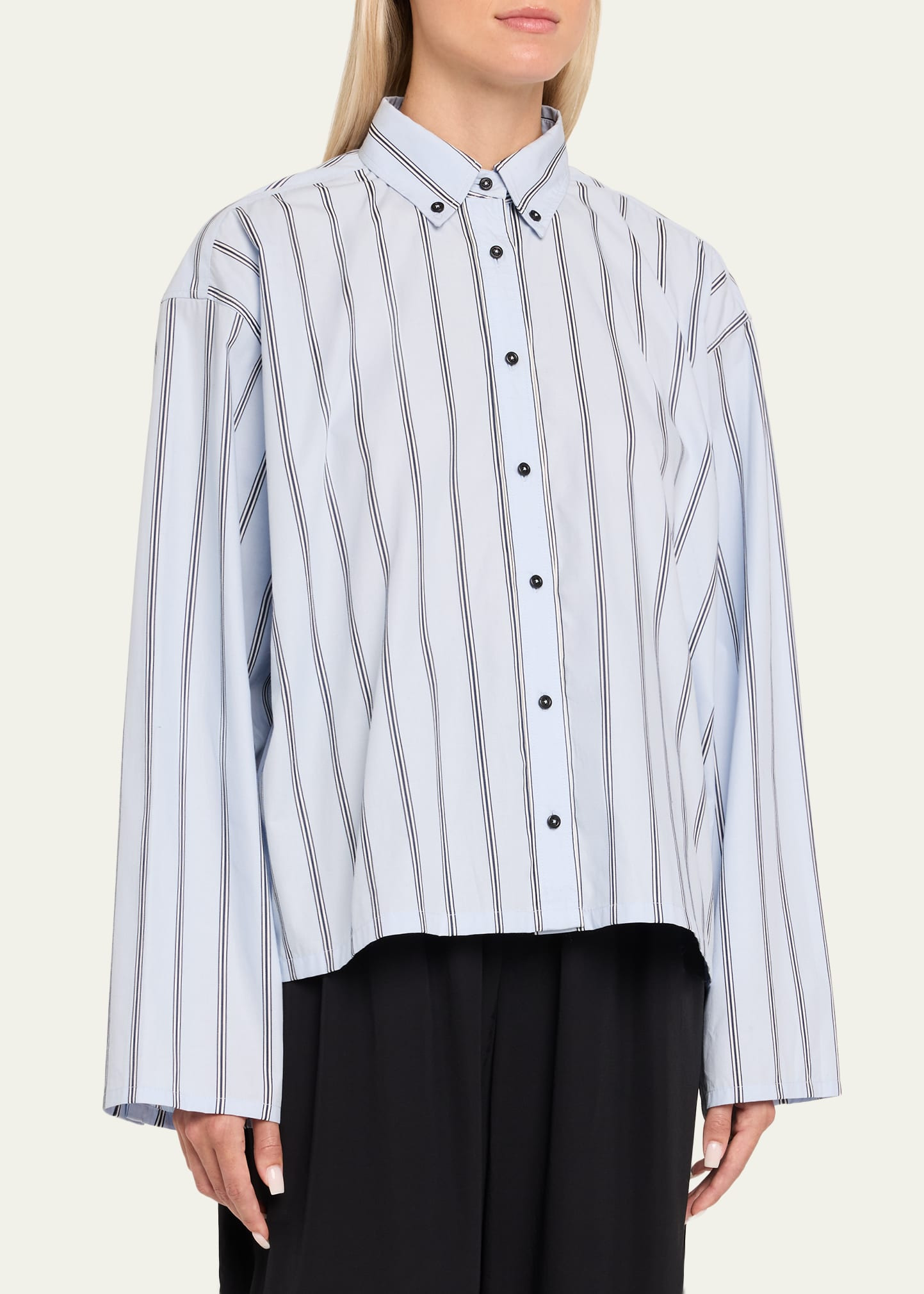The Javi Boxy Striped Cotton Shirt - 4