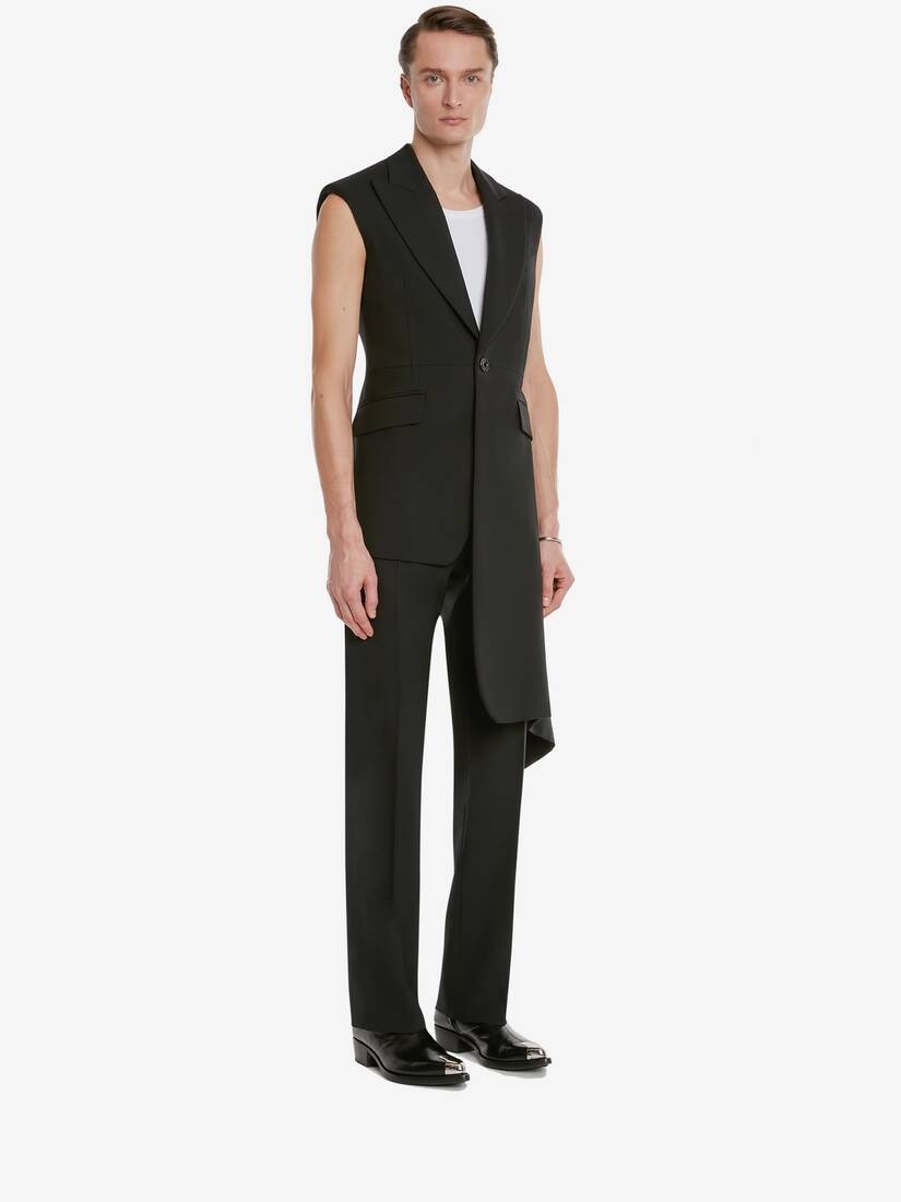 Men's Hybrid Drape Jacket in Black - 3
