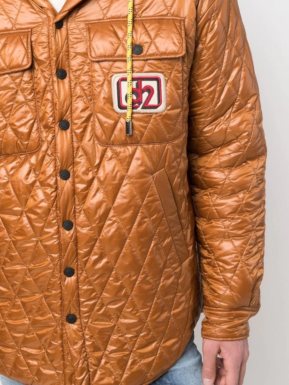 hooded quilted-effect coat - 5