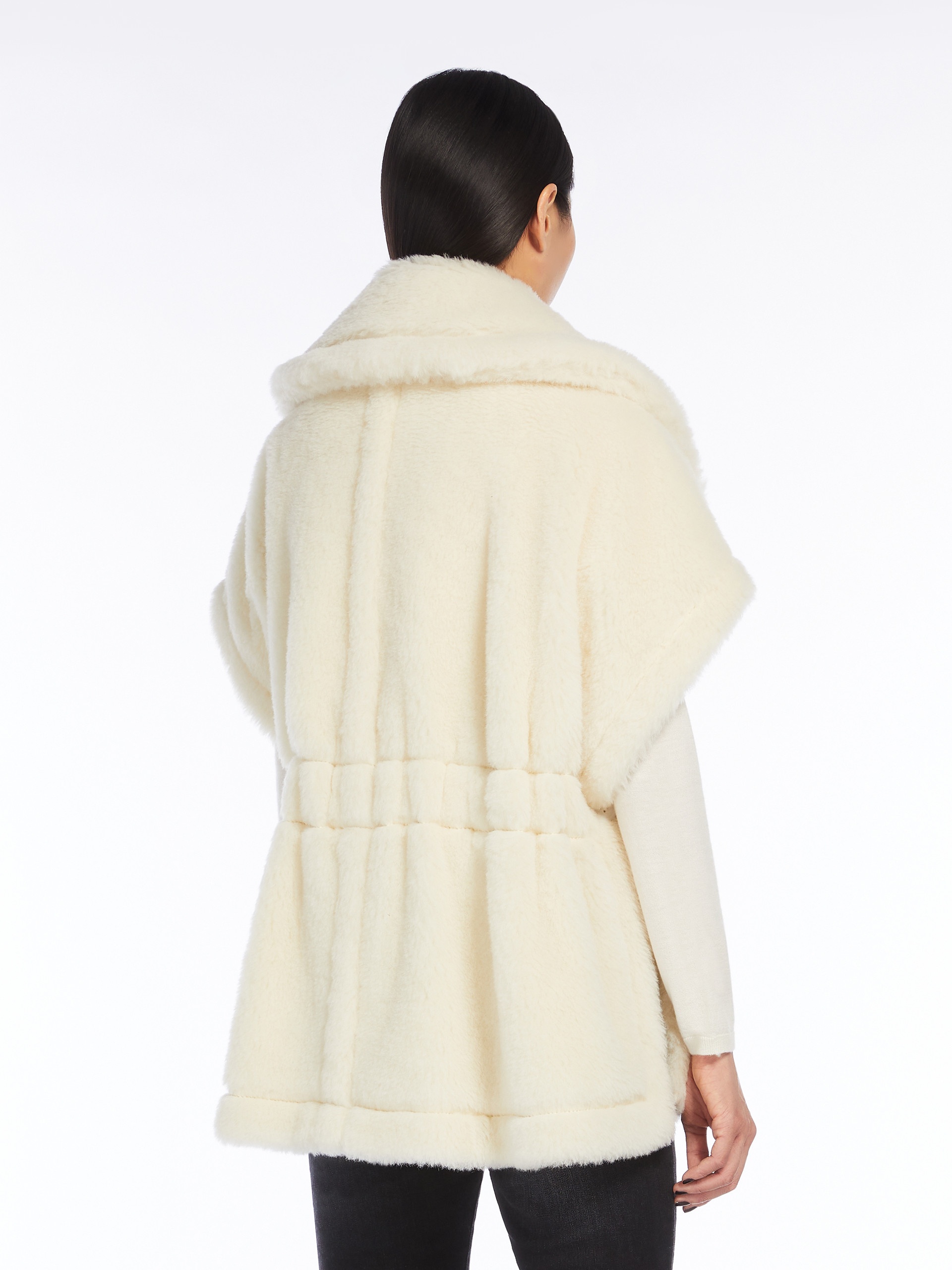 NEWABAVO1 Short cape in alpaca and wool Teddy fabric - 3