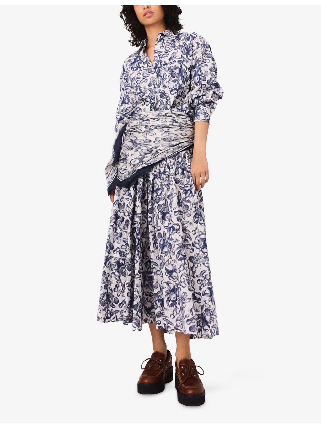 Fruit-Print Long-Sleeve Cotton Shirt - 2