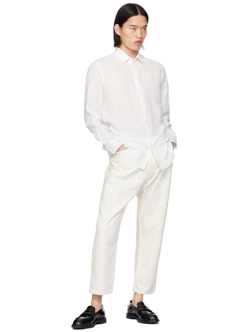 EMPORIO ARMANI Off-White Embossed Jeans outlook