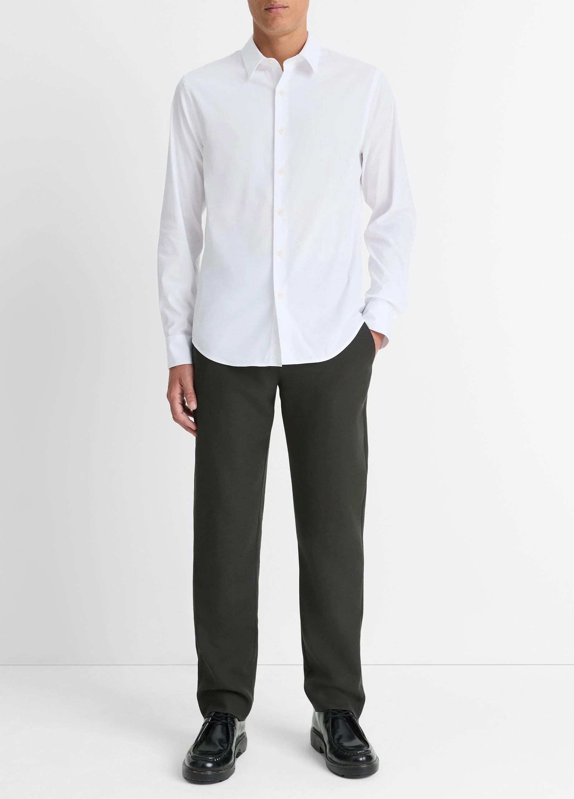 Stretch-Cotton Poplin Shirt - 1
