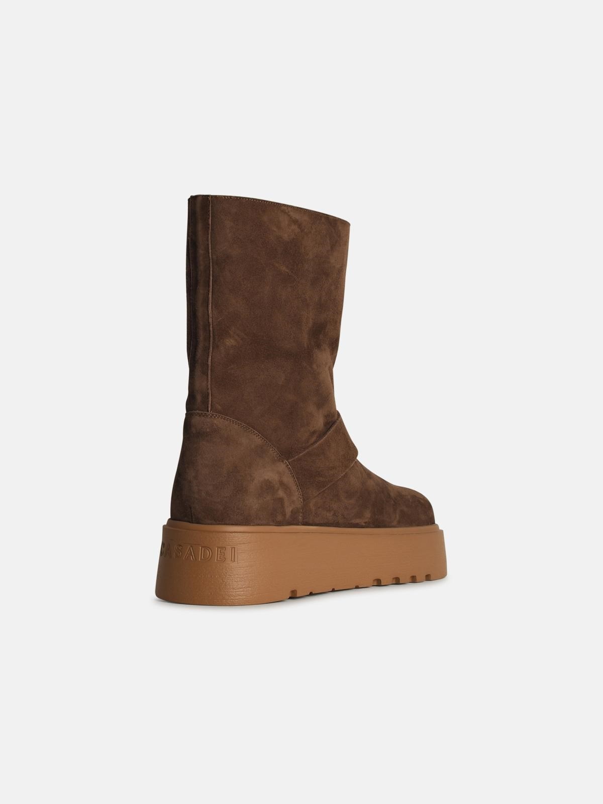 'ALE' BROWN SUEDE BLEND ANKLE BOOTS - 3