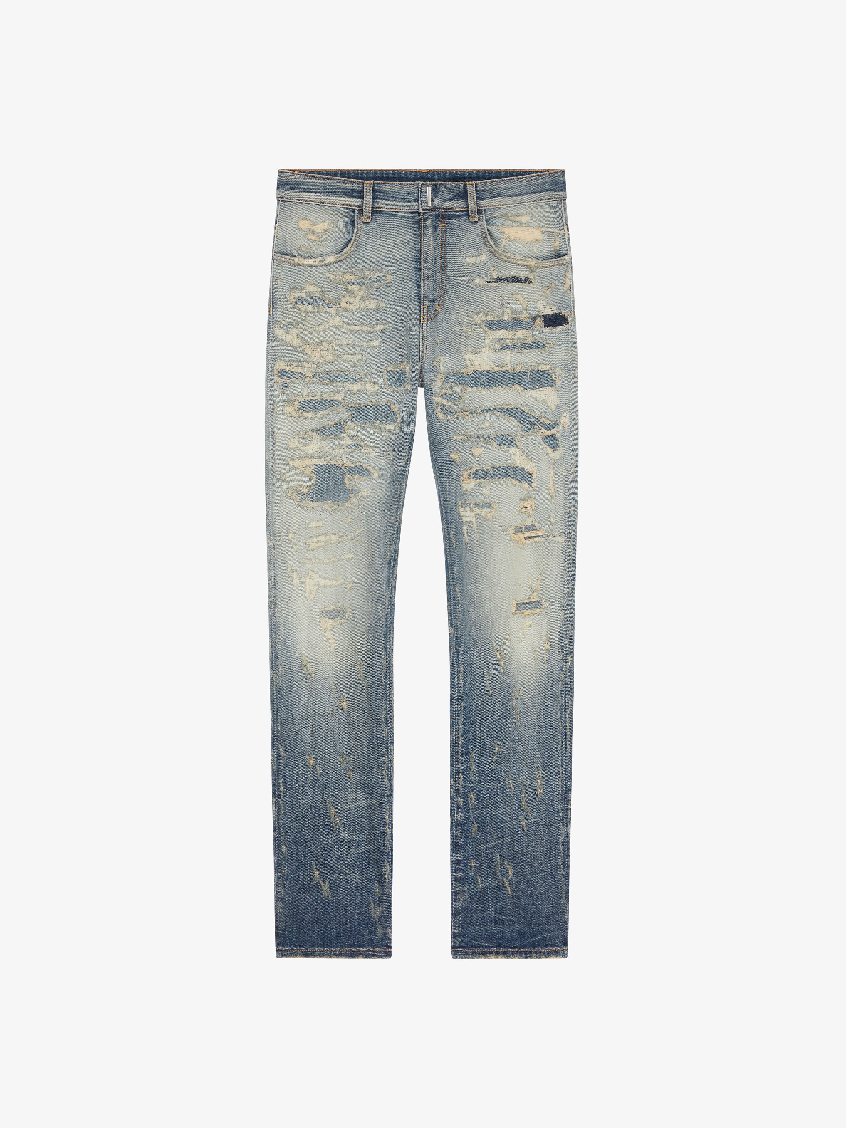 JEANS IN RIP AND REPAIR DENIM - 1