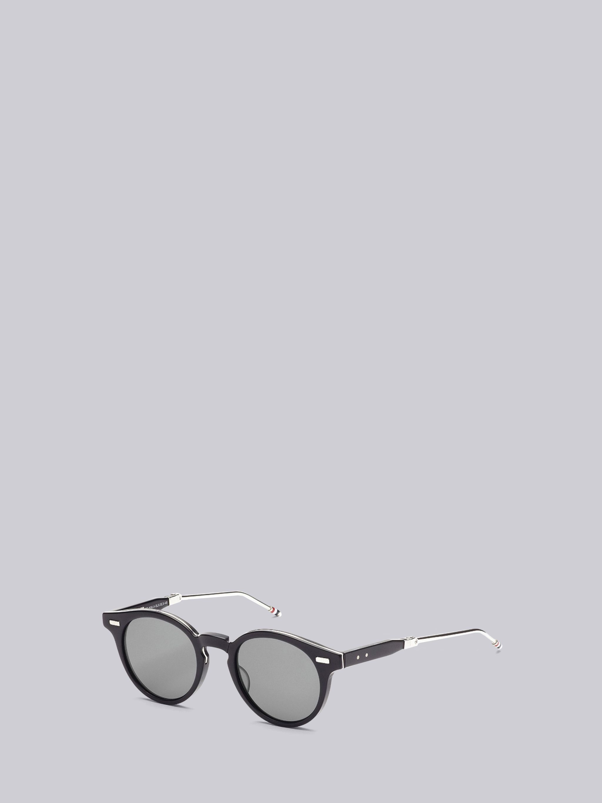 Matte Black & Silver Sunglasses - 1