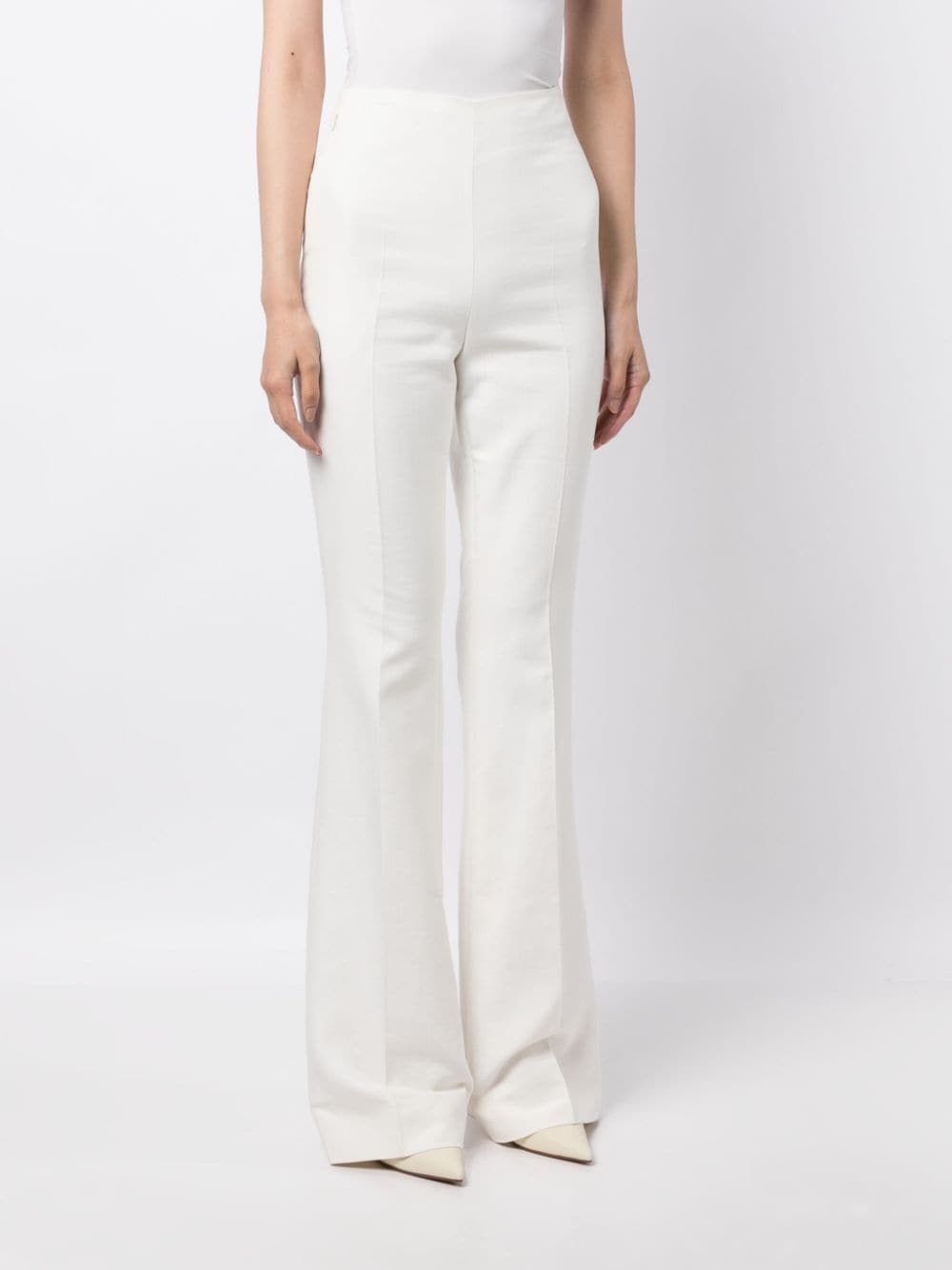 high-waisted flared trousers - 3