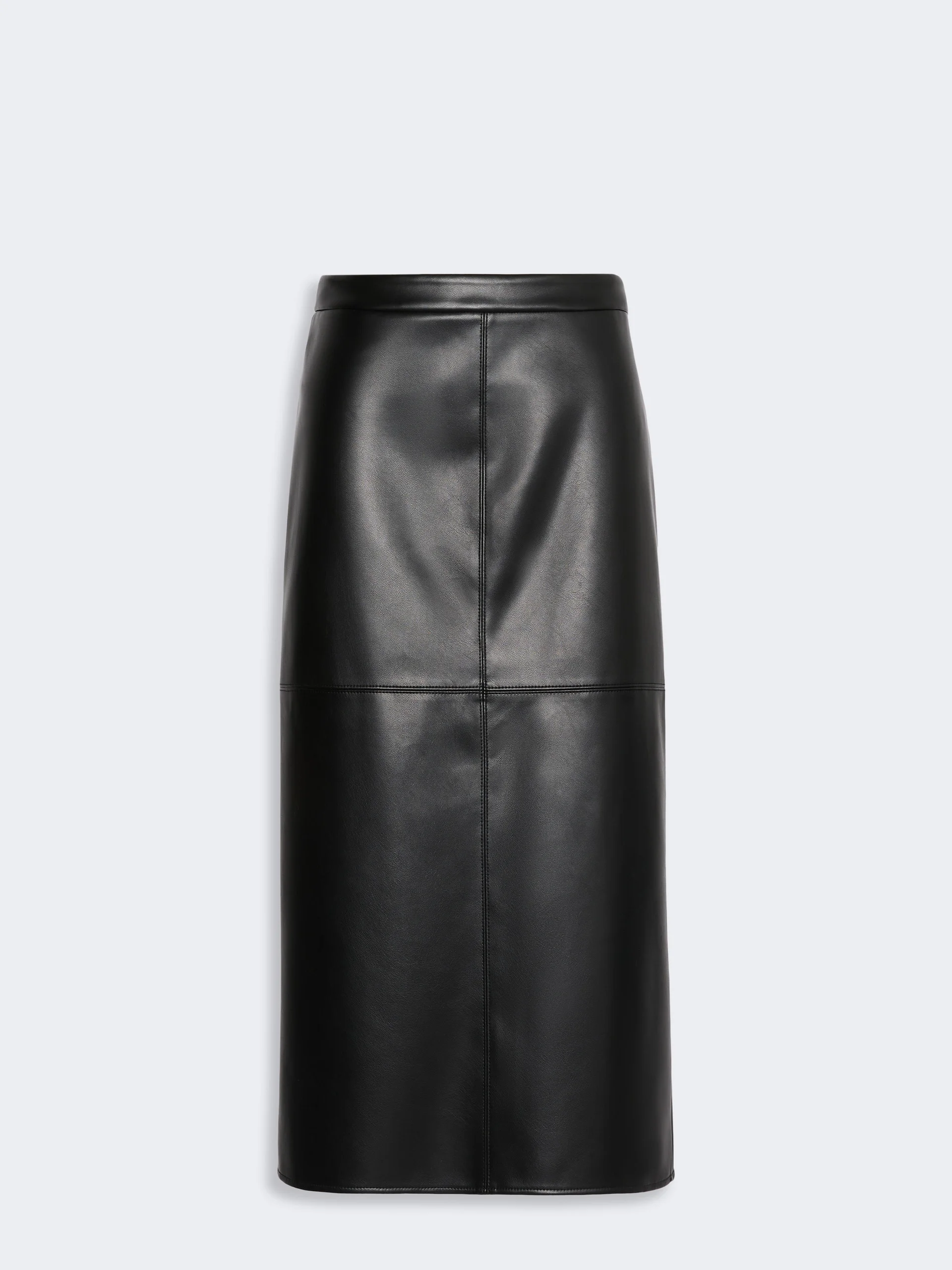 AMACA Coated jersey pencil skirt - BLACK - 1