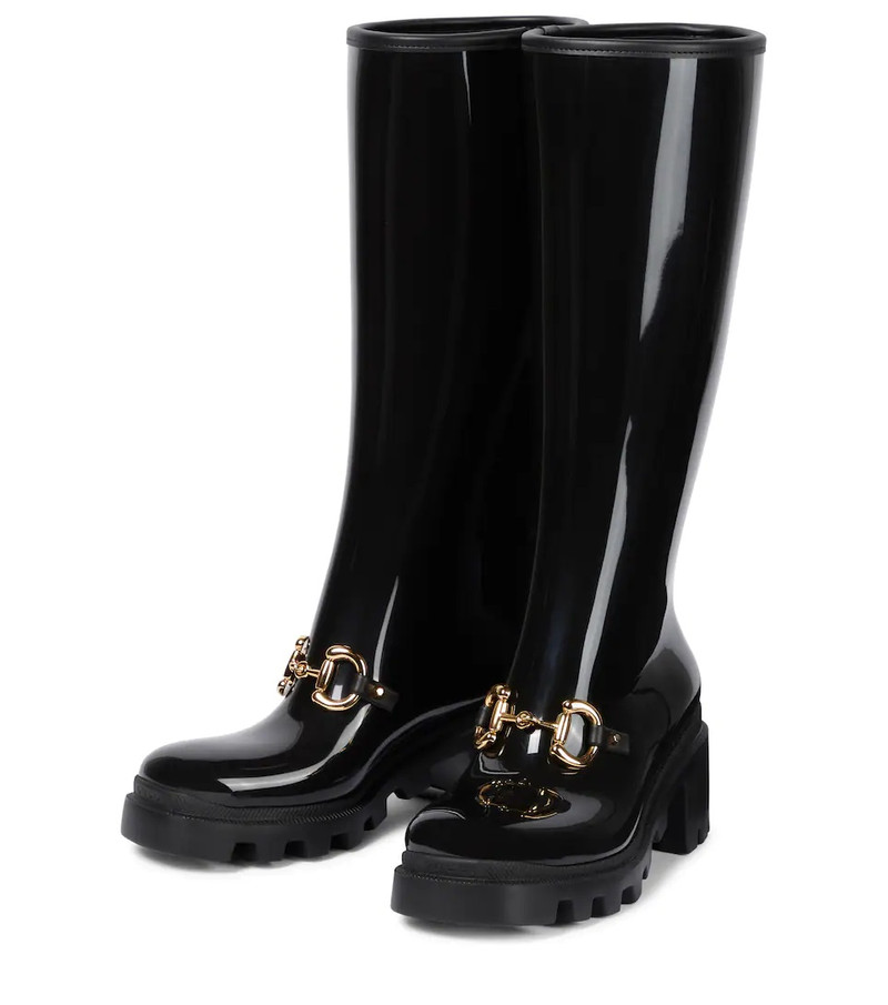 Horsebit rubber knee-high boots 5