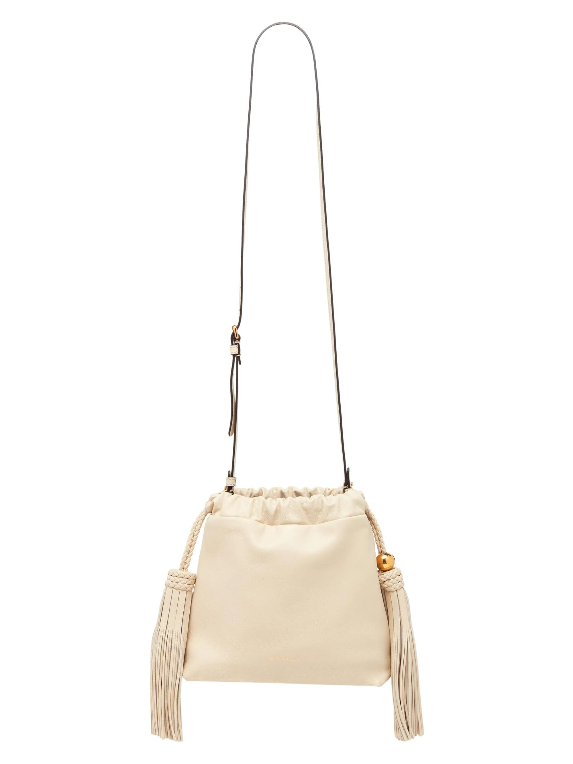 Women's Kalispera Extra-Small Tasseled Leather Shoulder Bag - Cream - 1