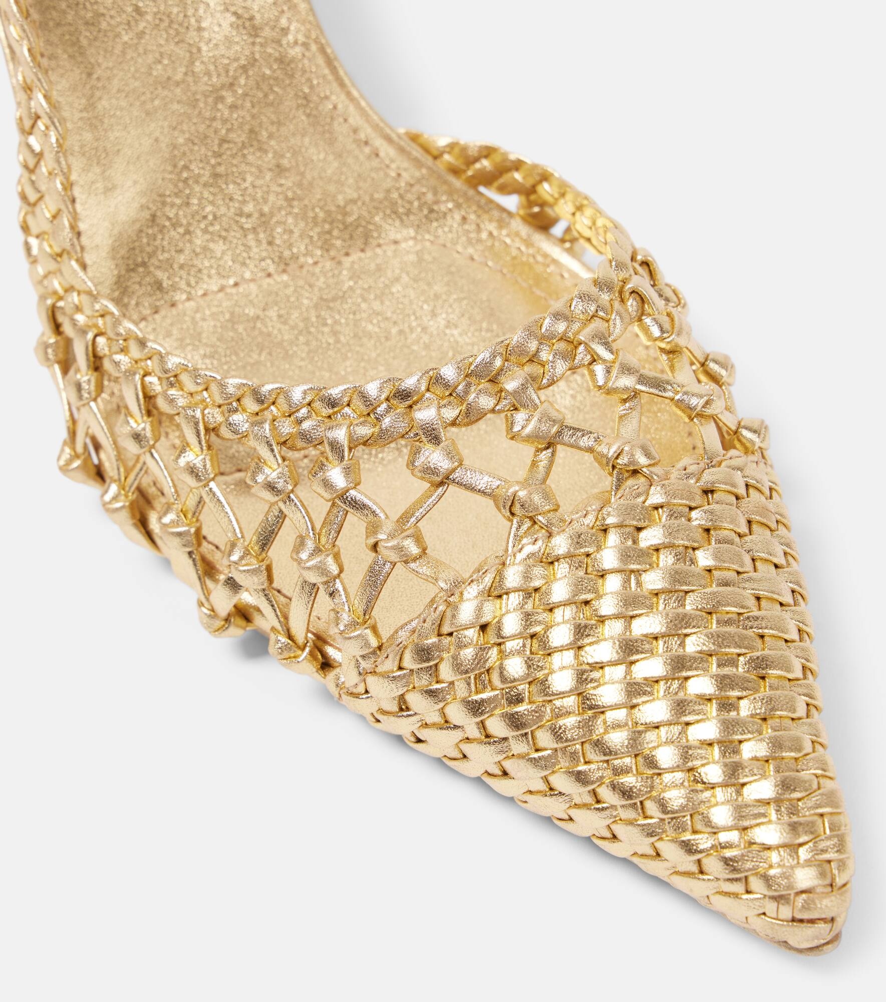 Dylan metallic leather slingback pumps - 5