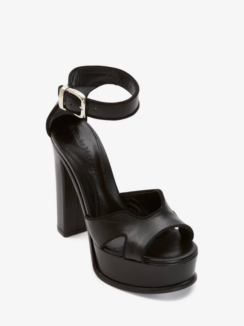Alexander McQueen Platform Butterfly Sandal in Black/silver outlook