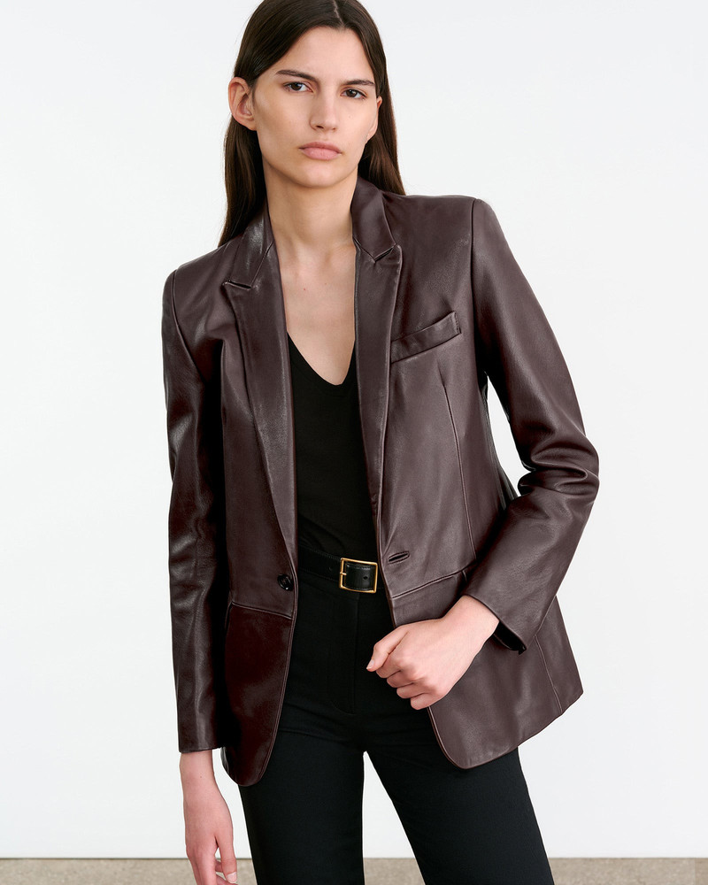 NILI LOTAN BELMONDE LEATHER TAILORED JACKET outlook