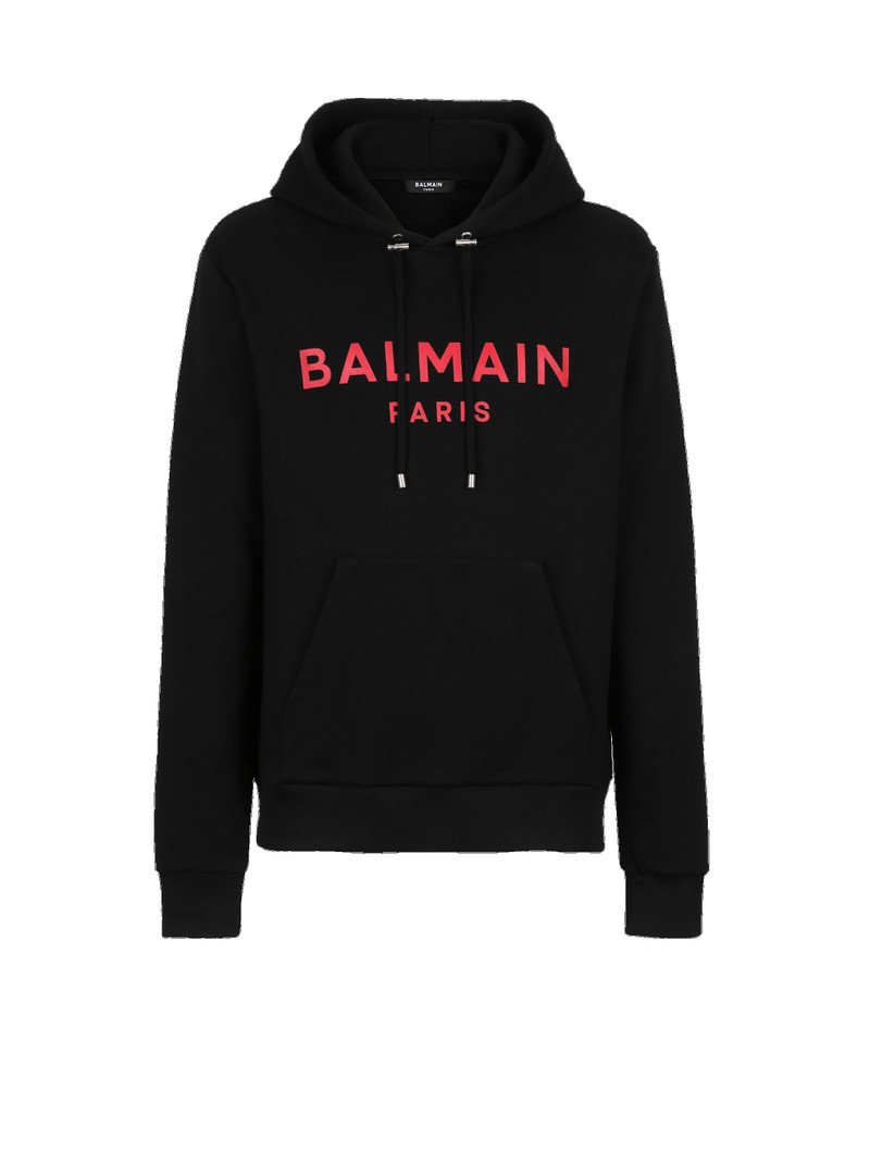 EXCLUSIVE - Cotton sweatshirt with Balmain Paris logo print - 1