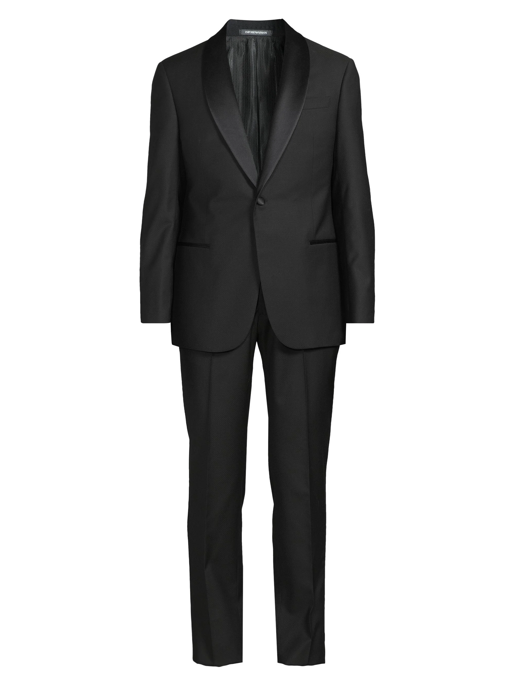 Men's Micro-Patterned Virgin-Wool Single-Breasted Tuxedo - Brown - 1