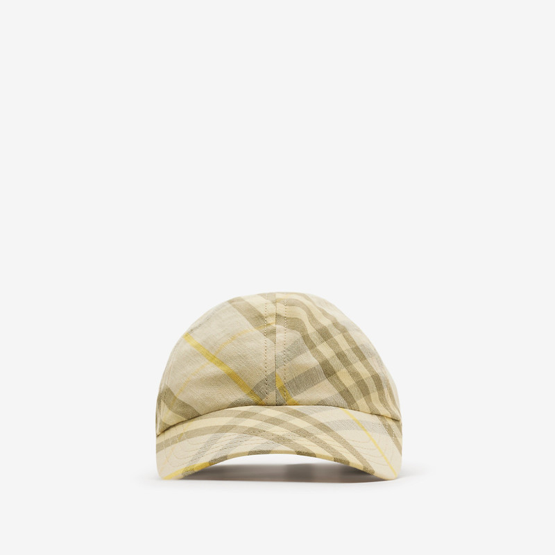 Check Linen Baseball Cap - 1