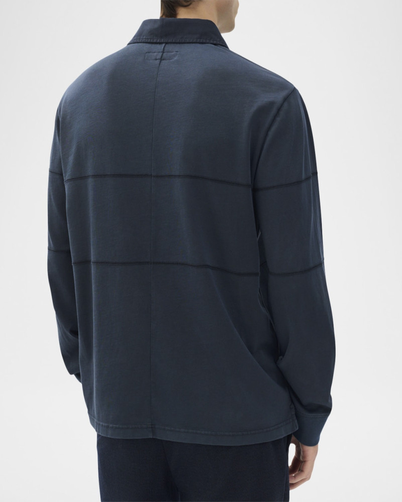 rag & bone Men's Vintage-Washed Long-Sleeve Rugby Polo Shirt outlook