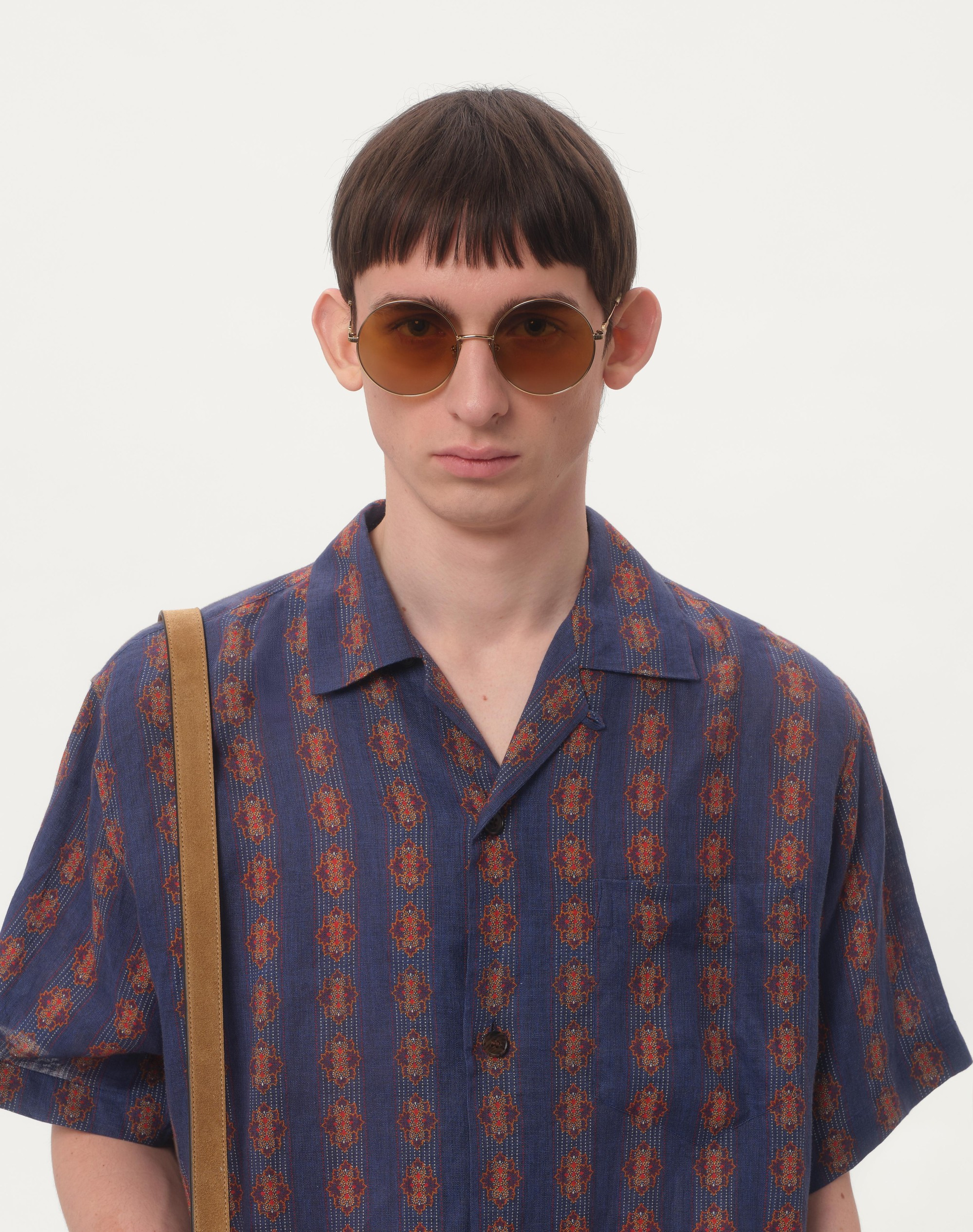 LINEN BOWLING SHIRT WITH VOYAGE IMAGINAIRE PRINT - 5