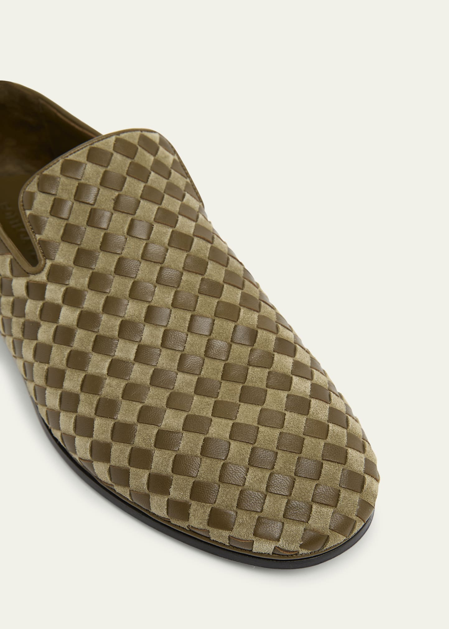 Men's Sunday Intrecciato Leather Slippers - 6