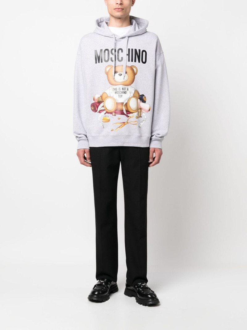 Moschino Teddy Bear-print cotton hoodie outlook