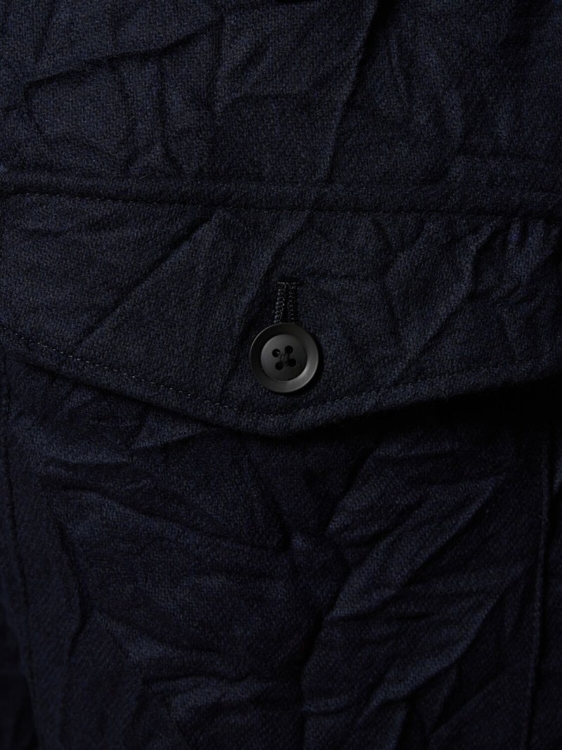 G-hem wrinkled wool blend flannel pants - 4