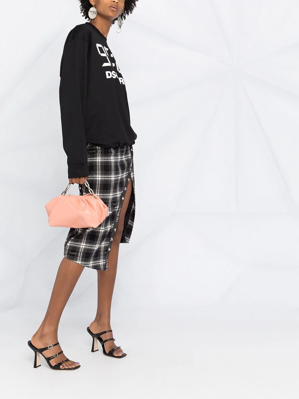 logo print drawstring hem sweatshirt - 4