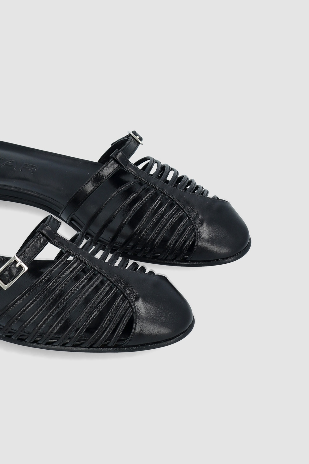 OSIP BLACK CREASED CALF LEATHER MULE - 4