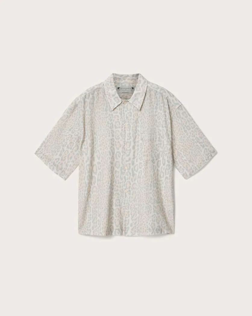 CRUZ LEO OVERSIZED SHORT SLEEVE LINEN BLEND SHIRT - 1