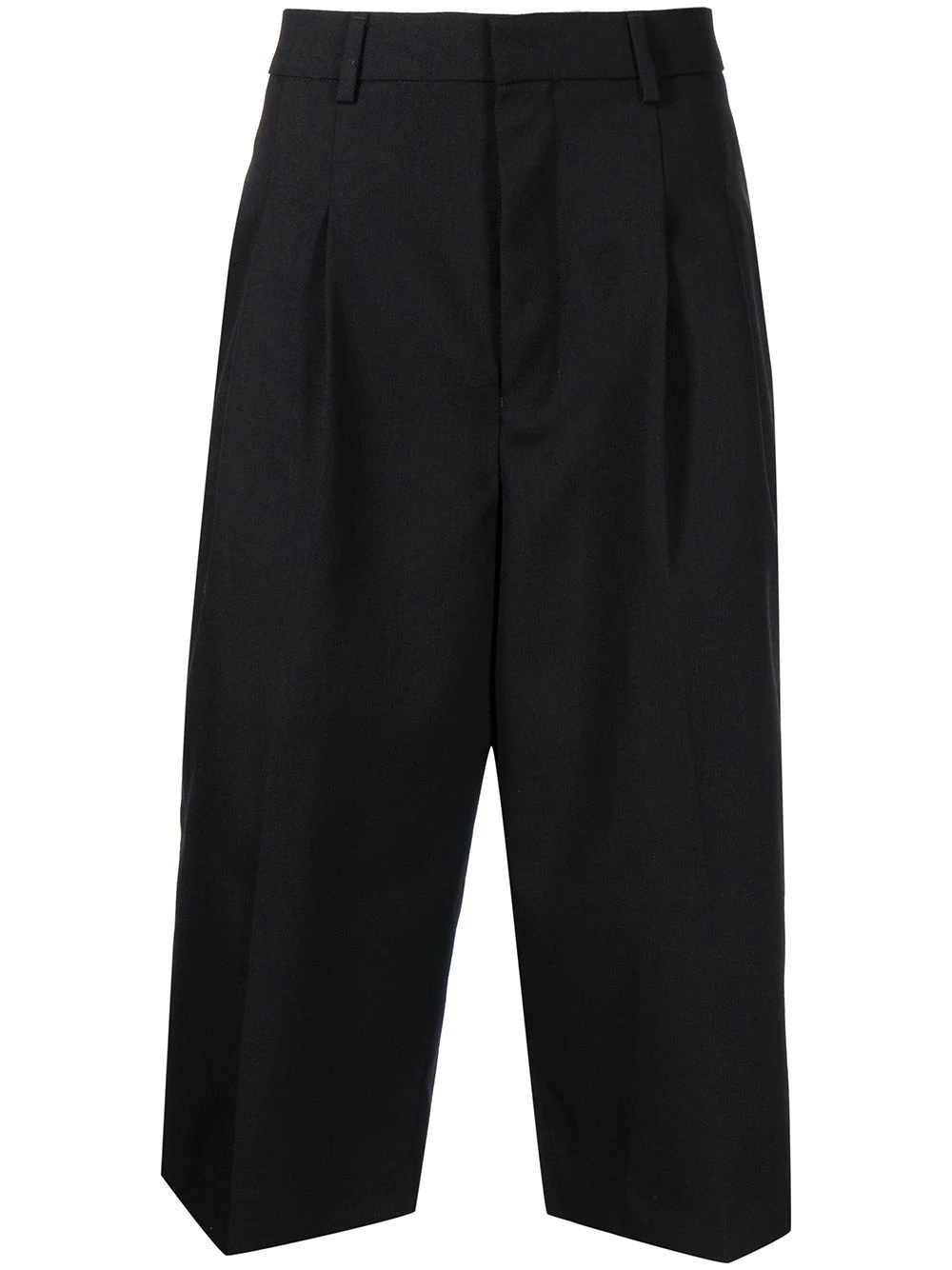 pleated cropped trousers - 1