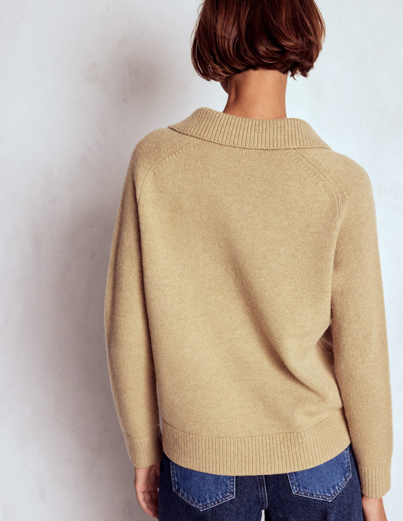 Marion Merino Henley Sweater-Camel Melange 4