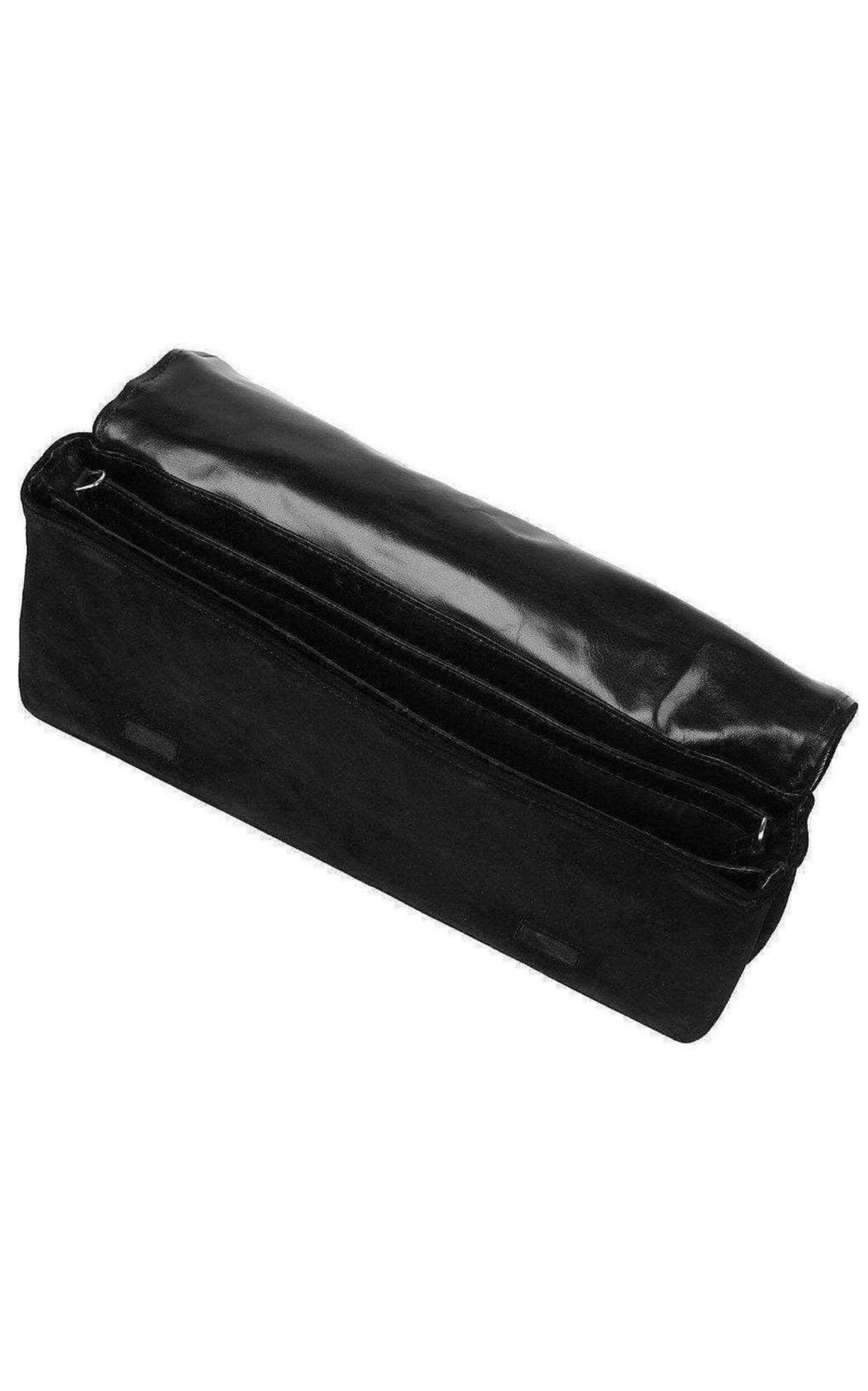 Black Nabuck Leather & Swarovski Crystal Clutch - 4