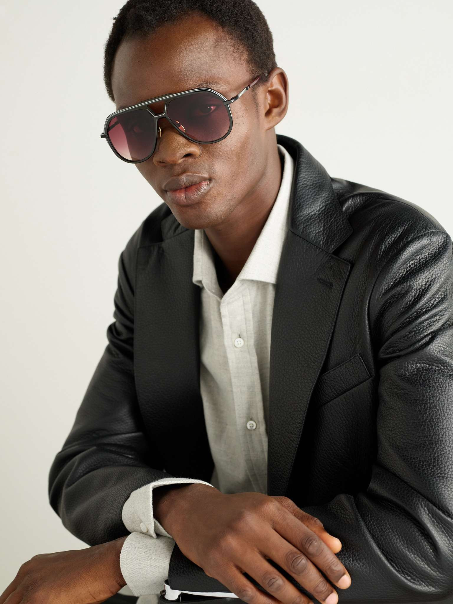 Lockheed Aviator-Style Titanium Sunglasses - 2