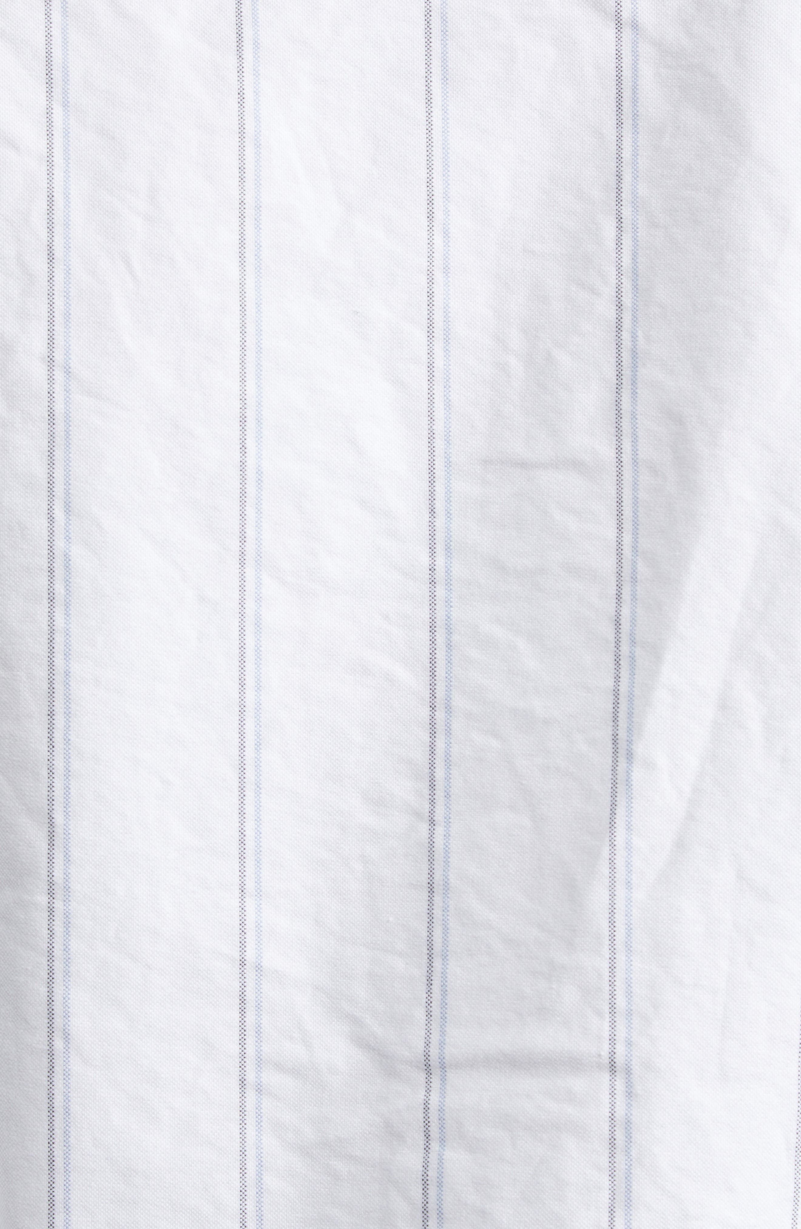 Thom Browne Armband Stripe Cotton Poplin Crop Button-Down Shirt in White at Nordstrom - 6