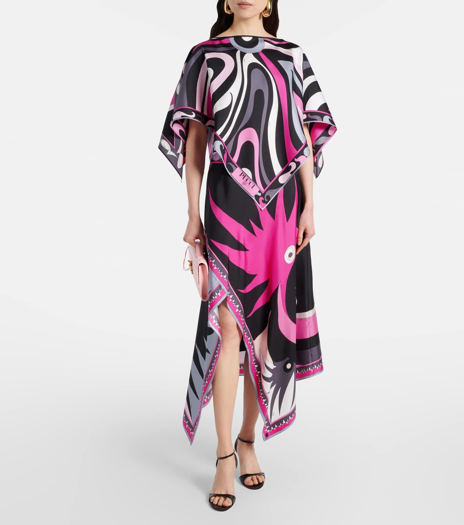 Stella asymmetric silk midi skirt - 2