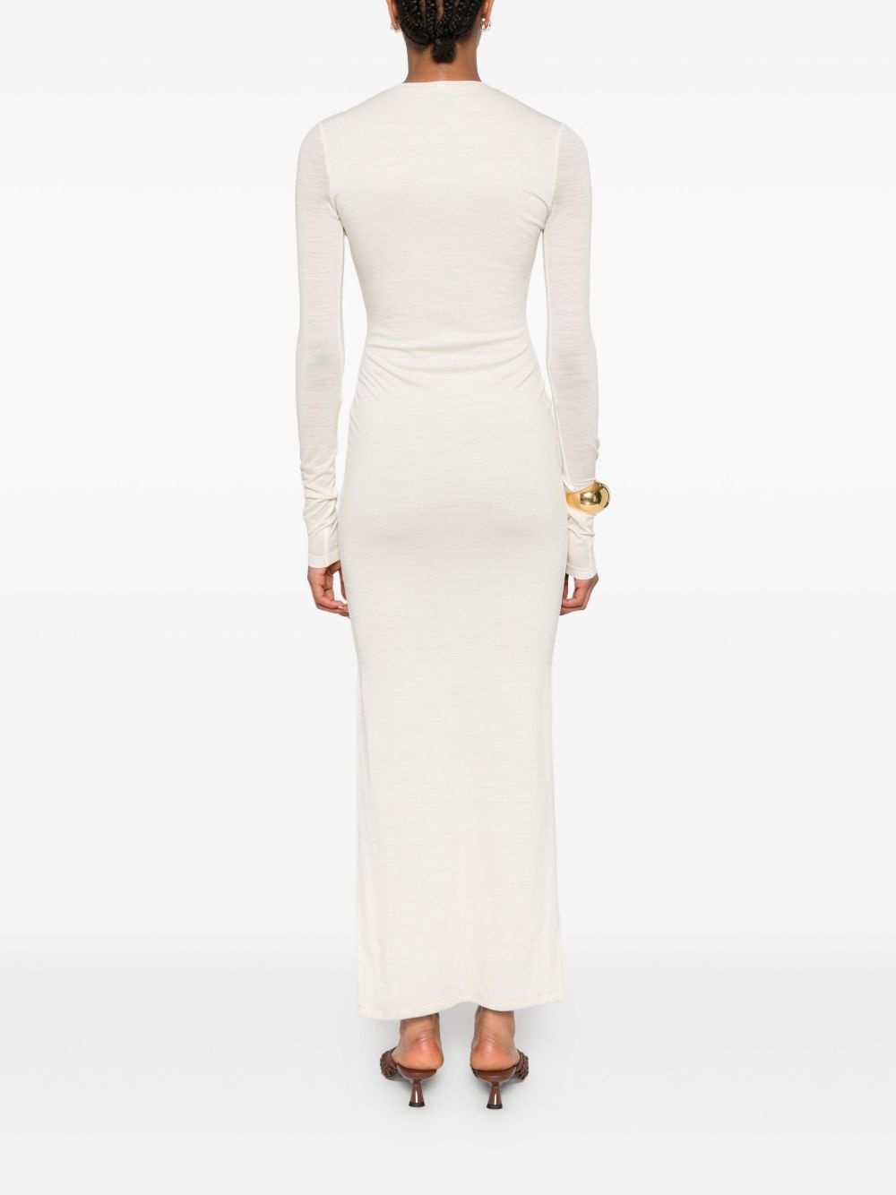 crew-neck long dress - 4