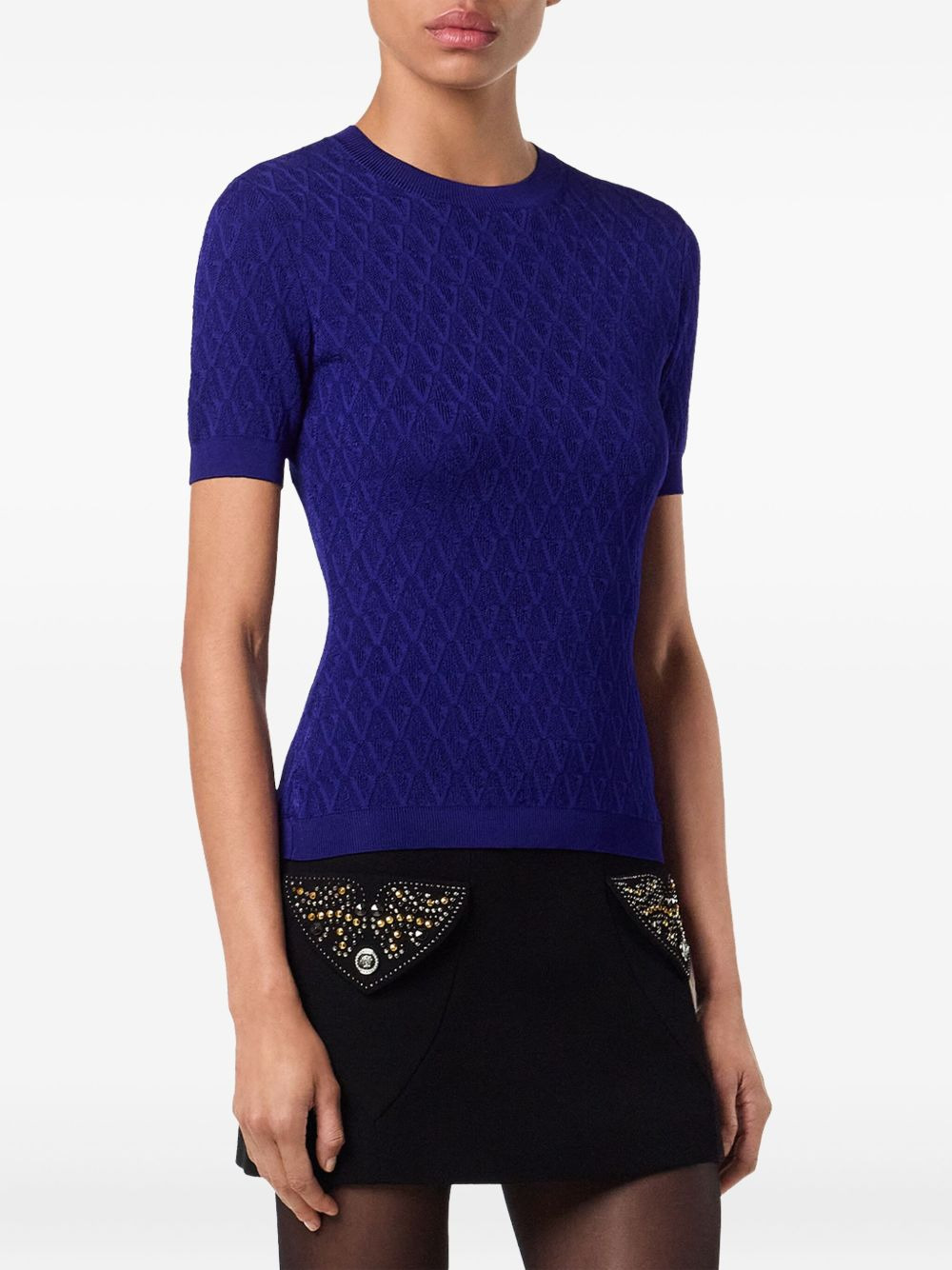 textured-knit short-sleeve top - 3
