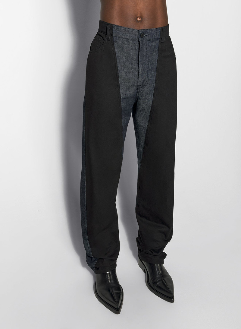 MUGLER raw blue bi-color straight leg jeans outlook