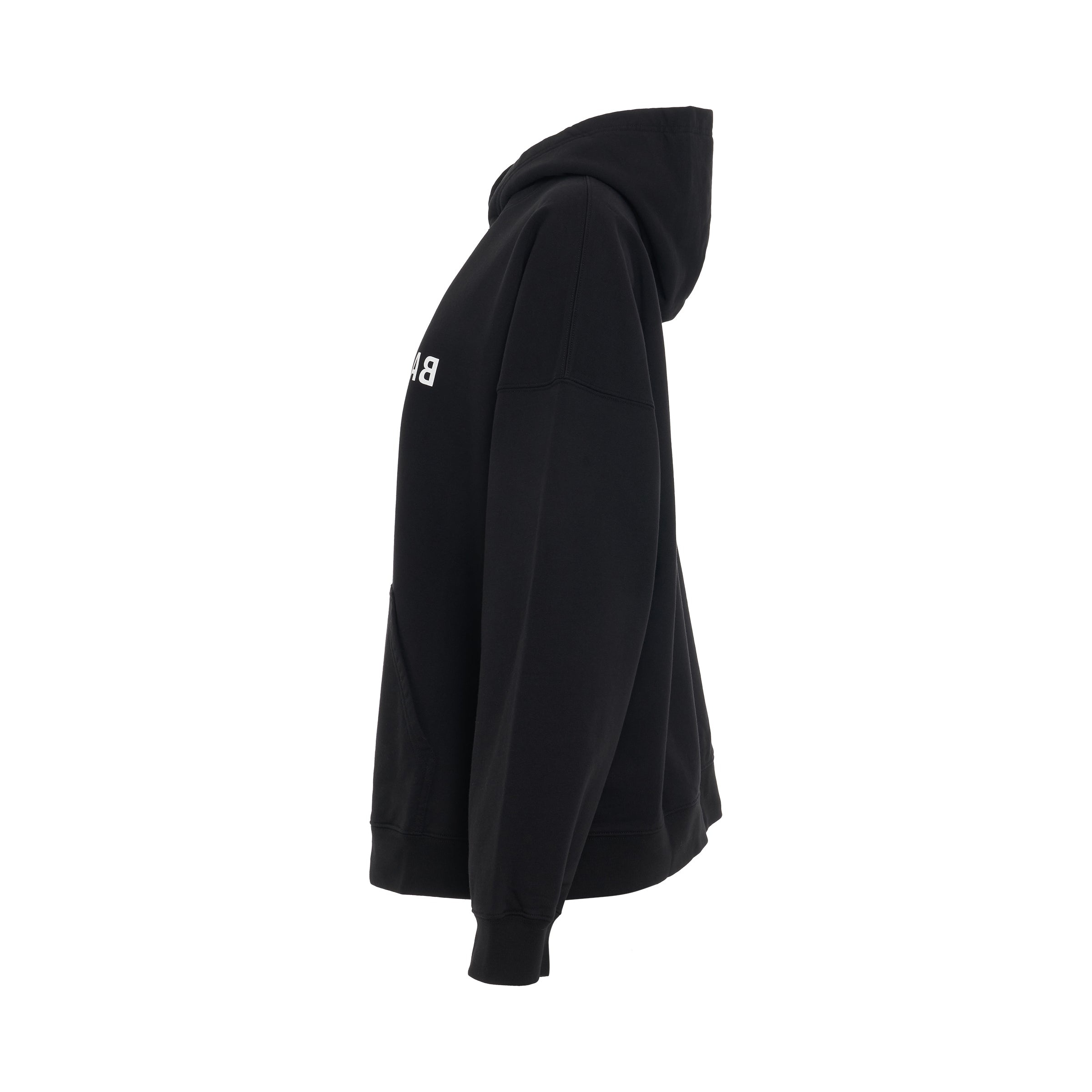 Mirror Print Wide Fit Hoodie in Black - 3