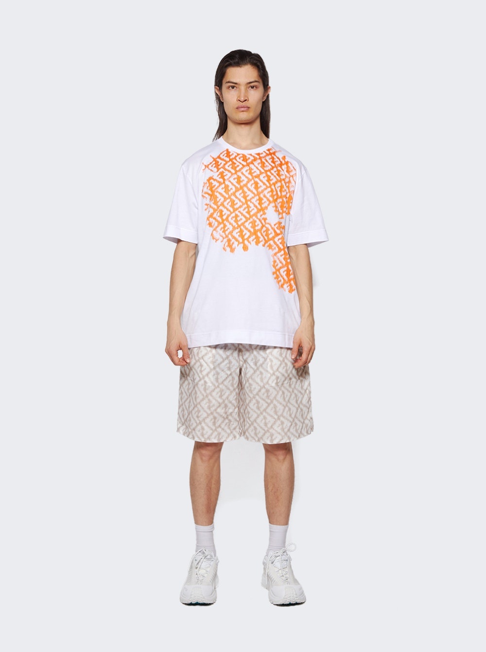 FF Contrast T-shirt Natural and Papaya Orange - 2