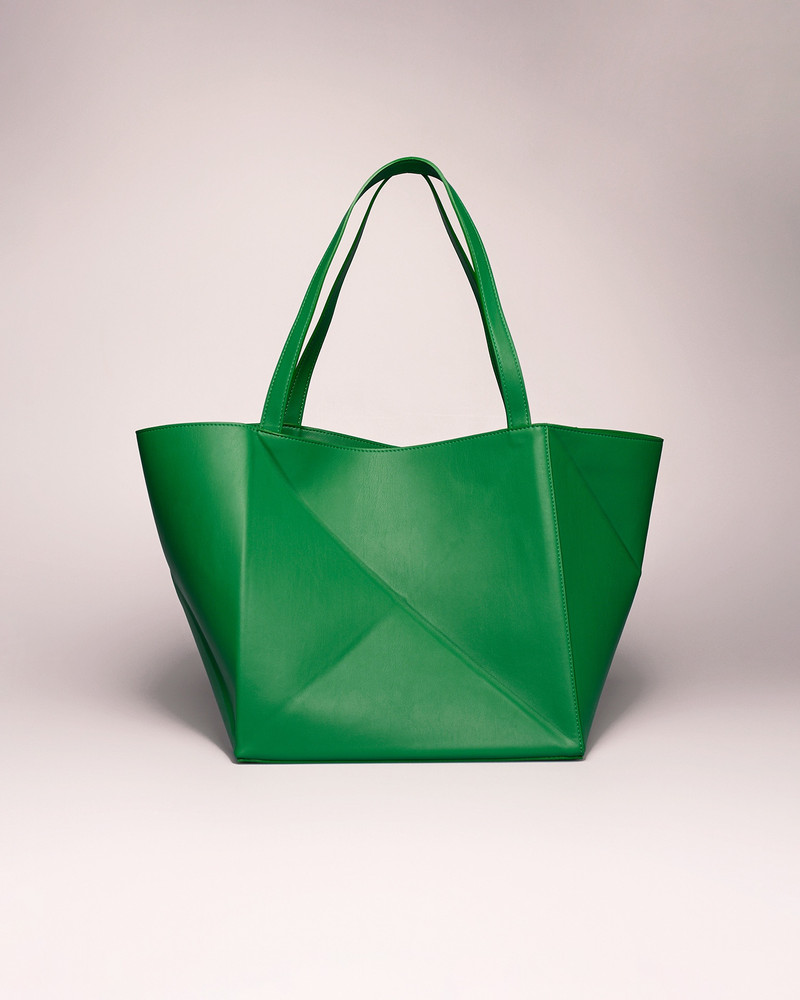 THE ORIGAMI TOTE - Vegan nappa tote - Green 1