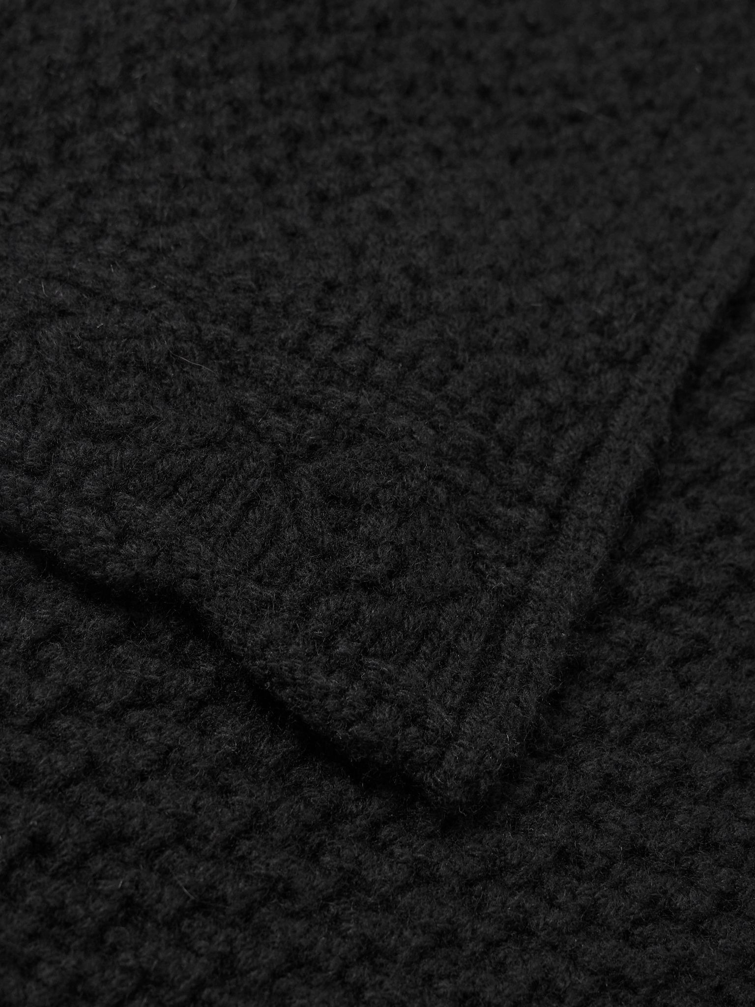 Engadin hooded crochet-knit cashmere scarf Black - 3