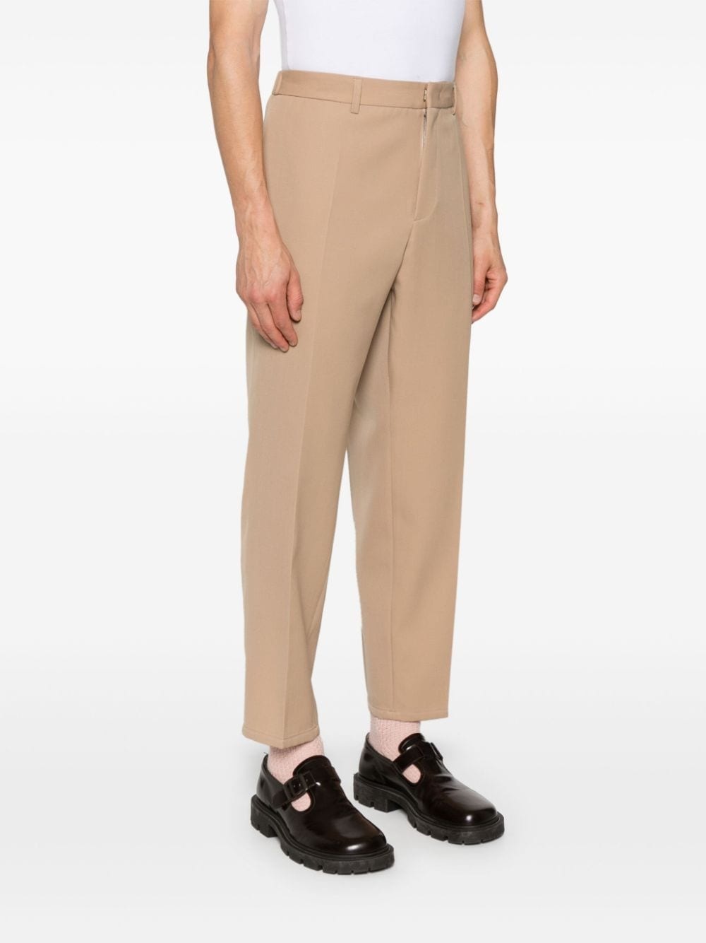 tapered-leg wool trousers - 3