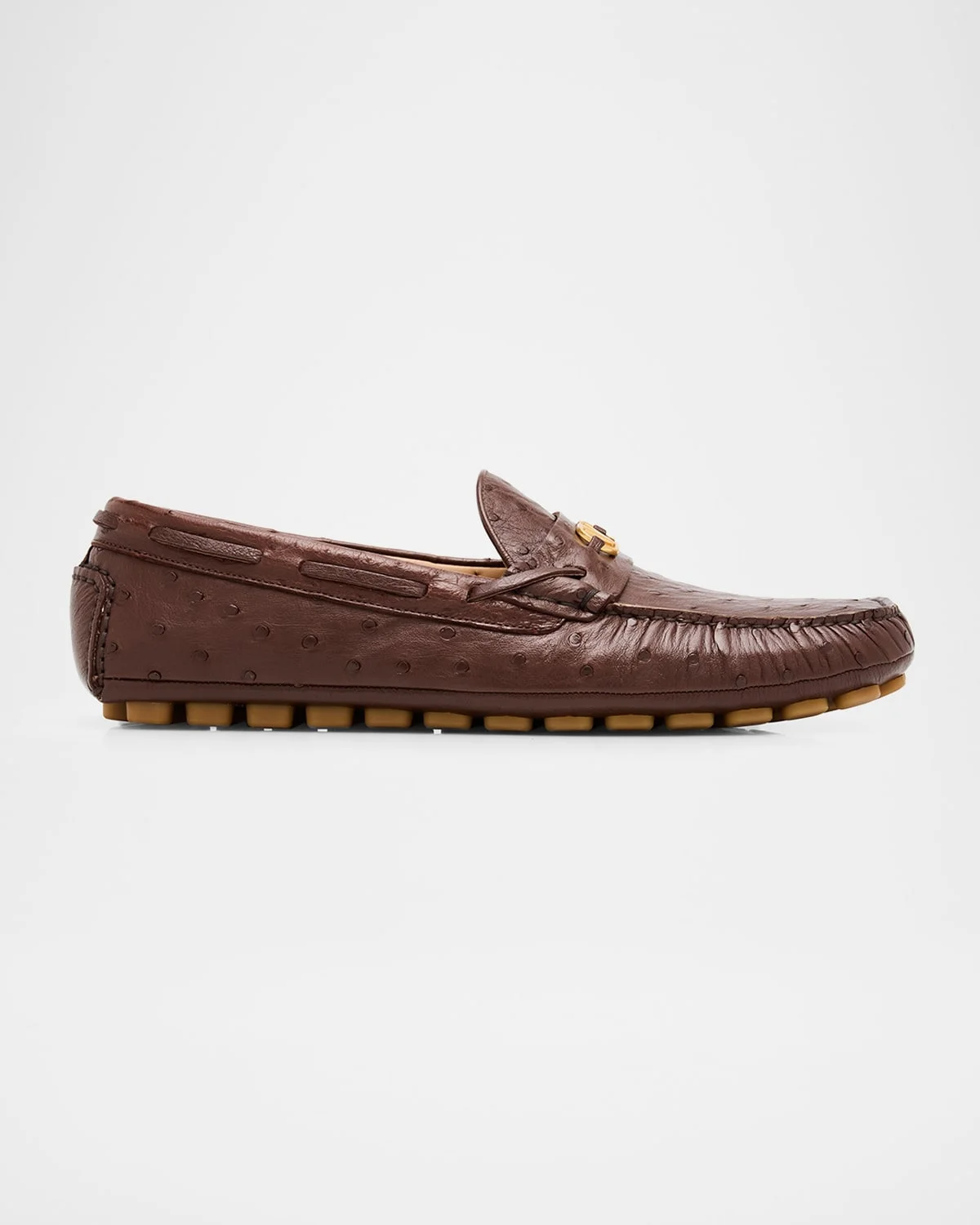 Men's VLogo Ostrich Leather Drivers - 1
