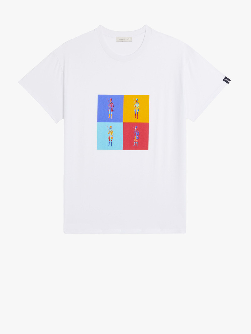 WHITE COTTON MONOGRAM DANDY T-SHIRT | GJM-221 - 1